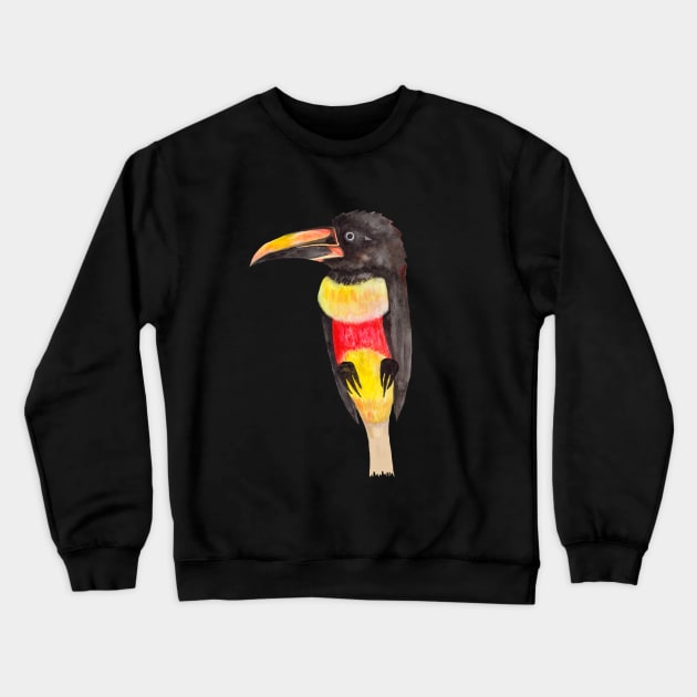 Colorful tropical toucan bird Crewneck Sweatshirt by deadblackpony